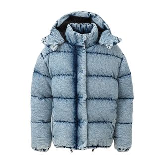 Miu Miu Dames, Jassen, Blauw, Maat: 2XS Denim