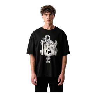 Just Cavalli T-shirt met ronde hals - Heren - Tops - Zwart - Maat: XL Katoen