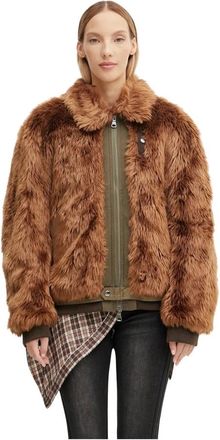 Andersson Bell Giacca Bomber in Pelliccia Sintetica - - Jackets - Donna - Marrone - XS