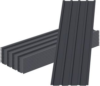 Habitat et Jardin Lote De 12 Paneles De Revestimiento De Acero Galvanizado atlanta - 129 X 42 Cm - Gris