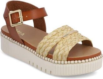 Mia Jacklyn Ankle Strap Platform Sandal in Tan at Nordstrom, Size 7.5