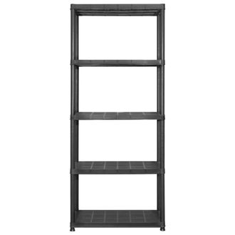 Berkfield Home Storage Shelf 5-Tier Black 142x38x170 cm Plastic | Size: 142 x 38 x 170 cm