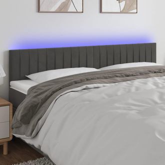 vidaXL Cabecero Con Led De Terciopelo Gris Oscuro 180x5x78/88 Cm Vidaxl