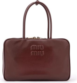 Miu Miu Handtas met handvat - Dames - Handtassen - Bruin - ONE Size - Katoen - Tassen