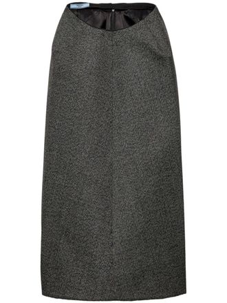 Prada Mouliné midi-rok - Grijs