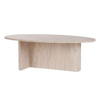 Calicosy Mesa de centro con tablero ovalado l120 cm - travertino