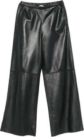 Forte_Forte Leather Broeken - Dames - Leren Broeken - Zwart - M - Broeken