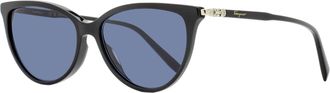 Ferragamo Ferragamo Womens Gancini Cat-Eye Sunglasses SF2870S 001 Black 55mm