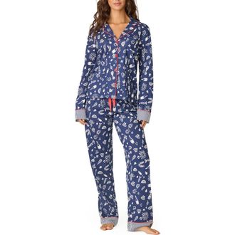 PJ Salvage Playful Print Pajamas in Dark Navy at Nordstrom, Size X-Large
