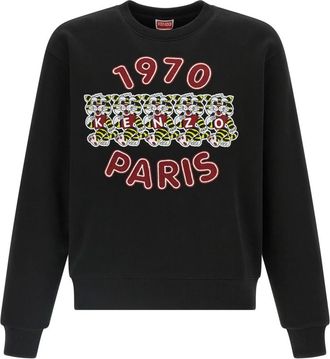 Kenzo Wild Tiger Geborduurde Sweatshirt - Heren - Sweatshirts - Zwart - S - Katoen - Hoodies & sweatvesten