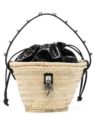Palm Angels Basket tas met palmboom applicatie - Beige