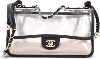 Chanel Sand By The Sea Pearl Flap Bag PVC with Lambskin Medium shoulder bag