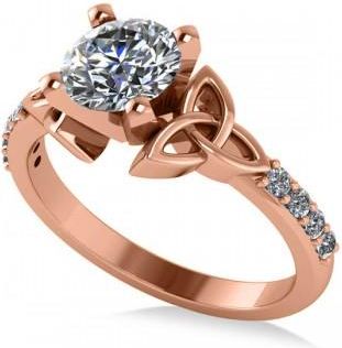Allurez Round Lab Grown Diamond Celtic Knot Engagement Ring 18k Rose Gold 1.00ct