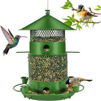OEM [mai Usato]mangiatoia Per Uccelli Sospesa Da 27 Cm, Mangiatoia A Lanterna Per Colibr&igrave; Da Esterno, Impermeabile, Dispenser Di Semi Di Grande Capacit&agrave; D