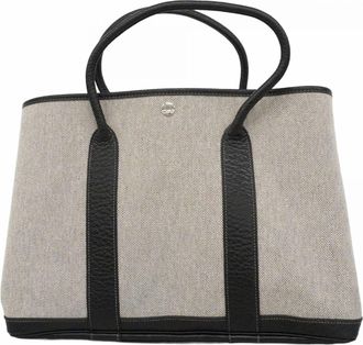 Herm&egrave;s Black Toile H Tote Bag (Pre-Owned)