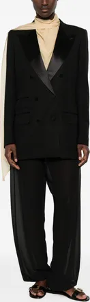 Tom Ford Womens Jacket Double-Breasted Wool Black