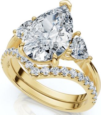 Pompeii3 Certified 3.60Ct Diamond Engagement Wedding Ring Set 14k Gold or Pt Lab Grown