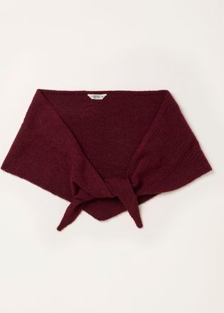 Fat Face FatFace Burgundy Red Knitted Triangle Scarf