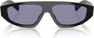Prada 58mm Irregular Sunglasses in Black/violet Mirror Silver at Nordstrom
