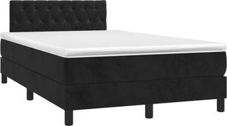 vidaXL Cama Box Spring Con Colch&oacute;n Y Led Terciopelo Negro 120x190 Cm Vidaxl