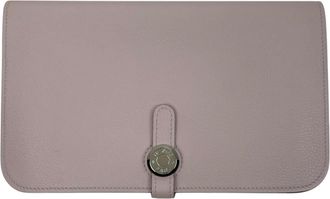 Herm&egrave;s Pale Pink Evercalf Leather Long Wallet (Bi-Fold) (Pre-Owned)