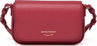 Emporio Armani Red Textured Polyurethane Shoulder Bag