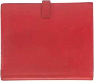 Herm&egrave;s Pre-owned Rode Lederen Compacte Portemonnee - Dames - Vintage Accessoires - Rood - ONE Size - Leer - Vintage