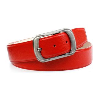 Anthoni Crown Lederg&uuml;rtel ANTHONI CROWN, Damen, Gr. 80, rot, Leder, unifarben, G&uuml;rtel Lederg&uuml;rtel, mit matter Schliesse, helle R&uuml;ckseite