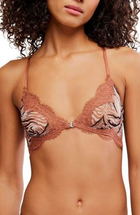 Free People Fiona Front Close Bralette in Zebra at Nordstrom, Size X-Large
