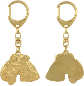 OEM Lakeland Terrier: Llavero Con Forma De Perro Ba&ntilde;ado En Oro, Adorno Para Bolsos, Accesorio De Lujo De Art-dog