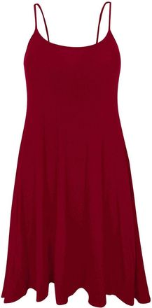 Generic New Womens Sleeveless Long Cami Plain Strappy Swing Vest Camisole Dress Top 8-26 (XL (16/18), WINE)