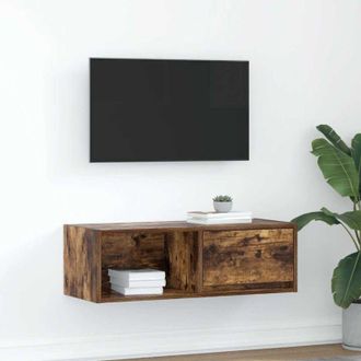 vidaXL Vidaxl - Mueble De Tv De Roble Ahumado 80x31x25,5cm Madera De Ingenier&iacute;a