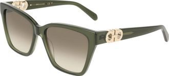 Ferragamo SF2110S 320 Womens Sunglasses Green Size 57