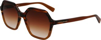 Longchamp LO760S N 212 STRIPED BROWN/BROWN 56/17/140 Womens Sunglasses