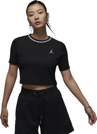 Nike Jordan (WMNS) Air Jordan Knit Crop T-shirt Asia Sizing Black White FV7090-010