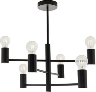 Endon Lighting Studio - 6 Light Semi Flush Light Matt Black, E27