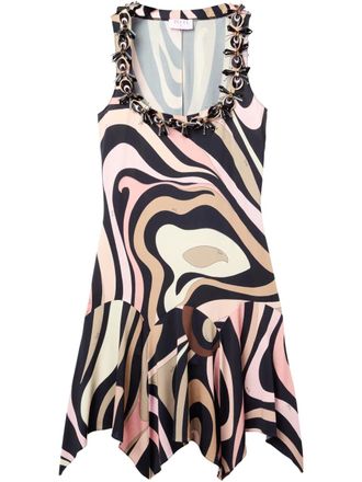 Pucci marmo-print mini dress - women - Viscose/Elastane - 40 - Black