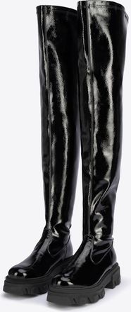 Wittchen Dames lakleren hoge laarzen zwart lakleer