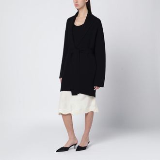Toteme Black wool cardigan sweater with lapels
