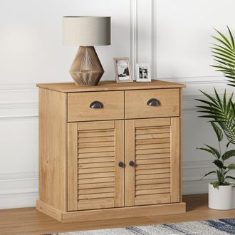 Berkfield Home Sideboard with Drawers VIGO 78x40x75 cm Solid Wood Pine in Brown | Size: 78 x 40 x 75 cm