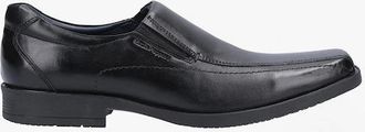 Hush Puppies Mens Hush Puppies BRODY Mens Leather Slip On Shoes Black - Size: 12