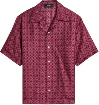 Amiri MA Quad Logo-monogrammed Silk Shirt - Dark Red - L