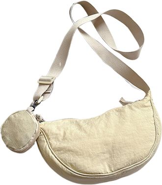 Generic Small Crescent Bag - Stylish Sling Shoulder | Casual Compact Storage Pack Nylon Purse Tote Lightweight Travel Work School Date Shopping Daily Accessor
