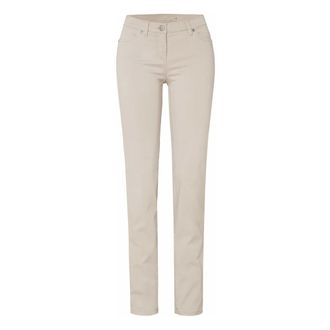 Toni Slim-fit broek - Dames - Broeken - Beige - Maat: L Leer