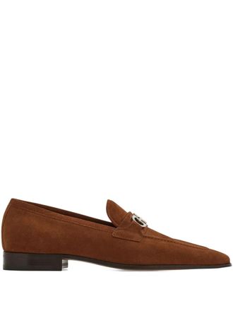 Ferragamo Gancini suede loafers - Brown