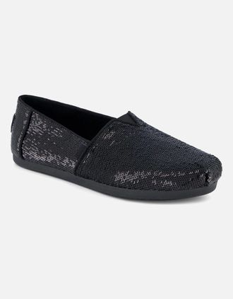 Toms Womens TOMS Alpargata Sequins Textile Womens Black Espadrilles - Size: 7