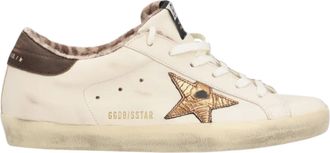 Golden Goose White/Silver Superstar Distressed Leather Sneakers