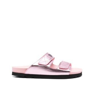 Palm Angels Leren Logo Sandalen