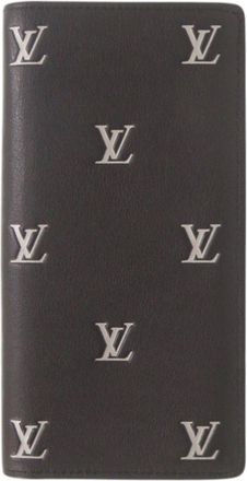 Louis Vuitton Black Leather Long Wallet (Bi-Fold) (Pre-Owned)