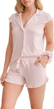 Fleur't Short Pajamas & Scrunchie Set in Strawberry Whip at Nordstrom, Size Xx-Large